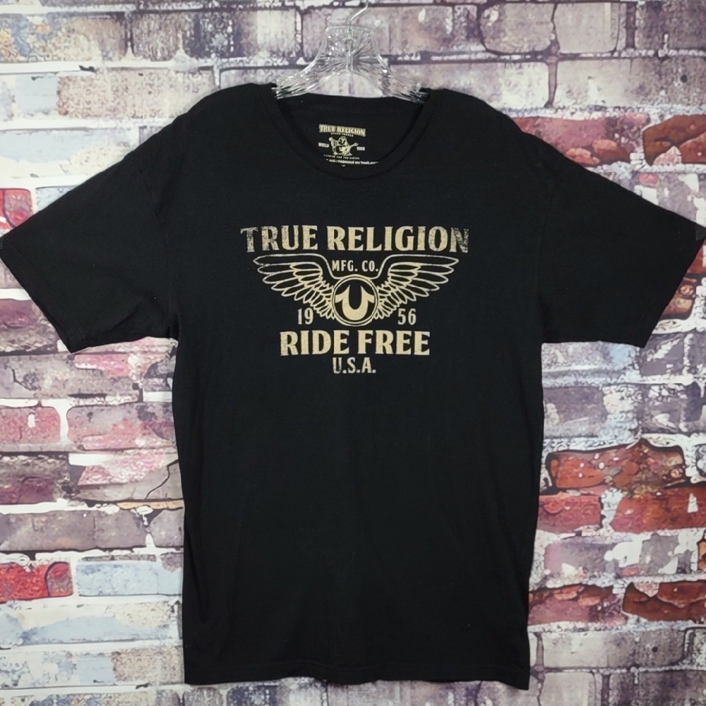 True Religion Black Graphic T-Shirt for Men